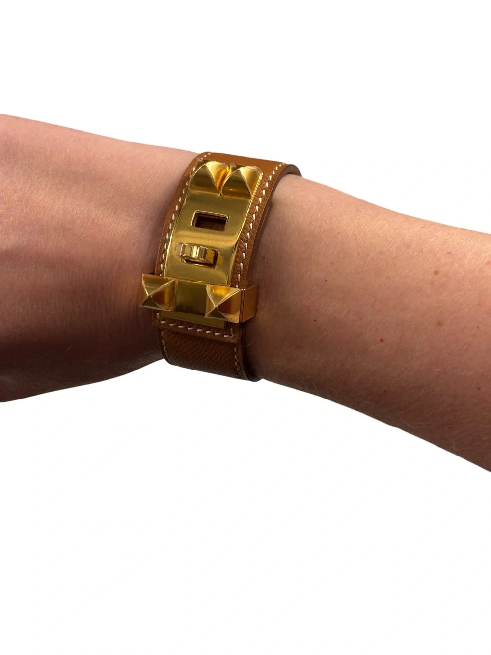 Hermès Collier de Chien 24 CDC Gold (Tan) Epsom Bracelet GHW T2